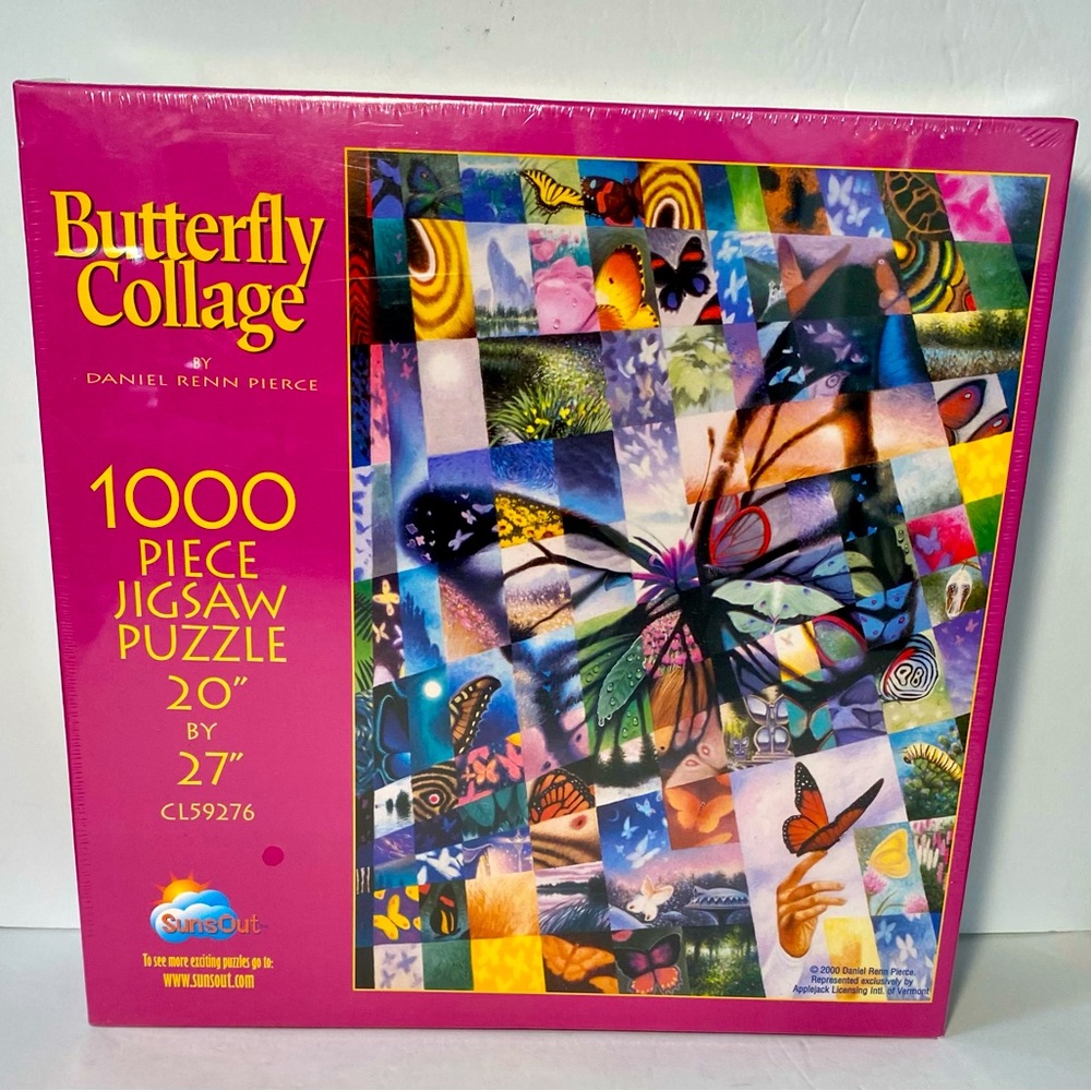 Butterfly Collage Daniel Pierce 1000 Piece Jigsaw Puzzle Suns Out NEW SEALED VTG